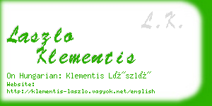 laszlo klementis business card